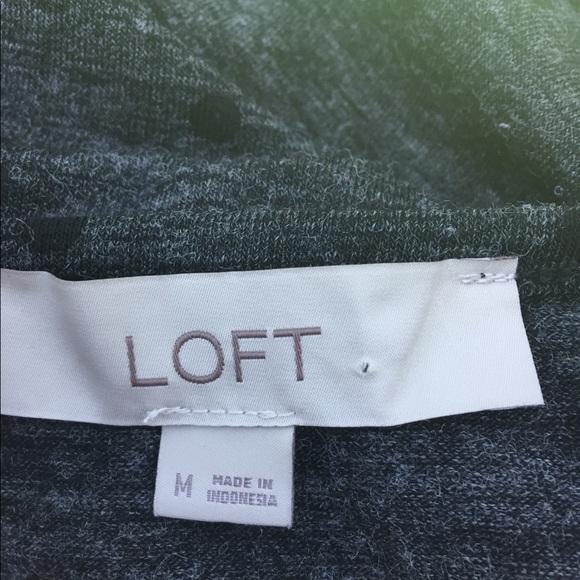 Loft so soft knit black/ gray cold shoulder blouse - Picture 3 of 11